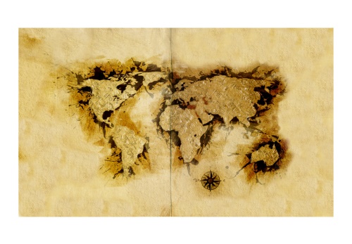 Fototapeta - Gold-diggers' map of the World