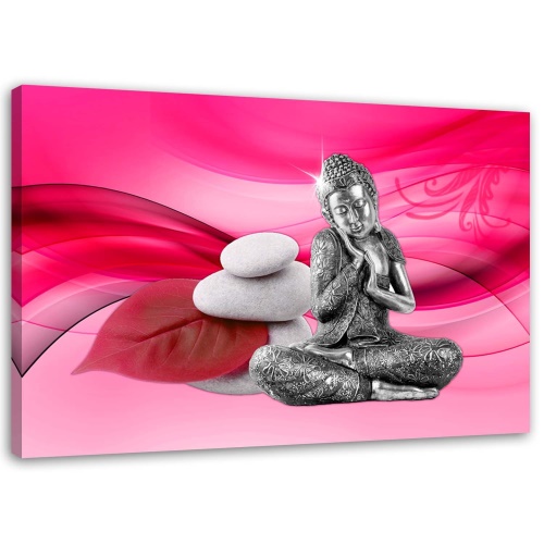 Obraz na plátně Zenový Buddha na růžovém pozadí