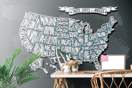 Samolepící tapeta moderní mapa USA