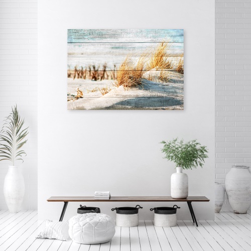 Obraz na plátně, Dune pláž na dřevě