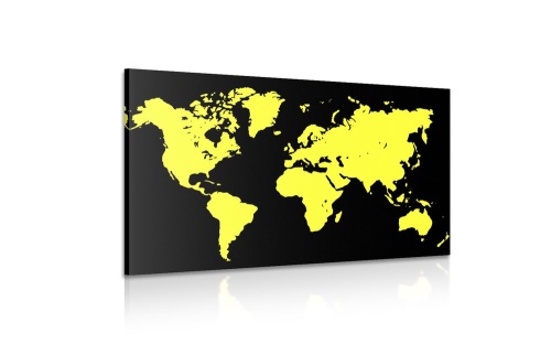 Obraz žlutá mapa na černém pozadí