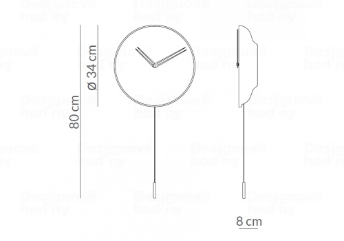Designové nástěnné kyvadlové hodiny Nomon Swing G 80cm