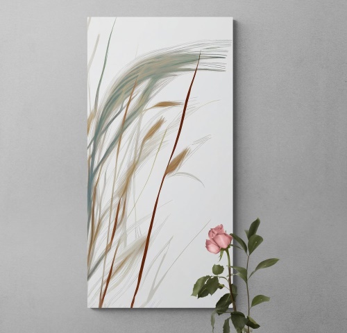 Obraz stébla trávy s nádechem minimalismu