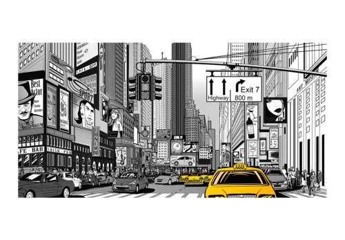 Fototapeta XXL - Yellow cabs in NYC