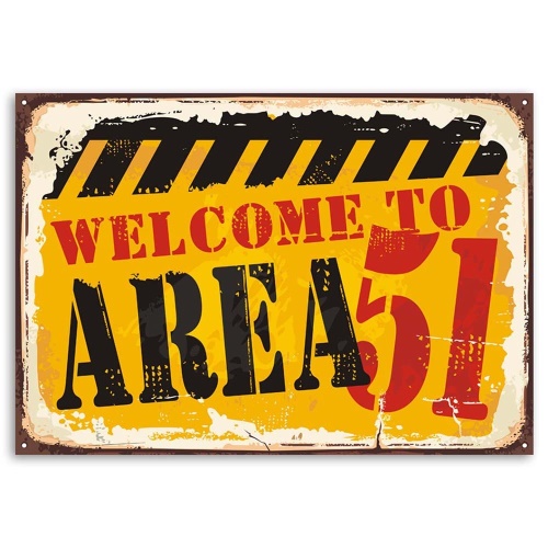 Obraz na plátně Retro značka Area 51