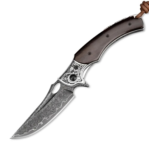 KnifeBoss damaškový zavírací nůž Ebony VG-10
