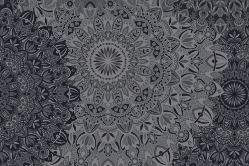 Samolepící tapeta stylová Mandala v černobílém provedení
