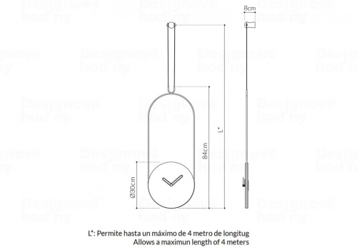 Designové nástěnné hodiny Nomon Colgante Calacatta 90cm