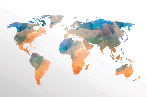 Samolepící tapeta polygonální mapa světa