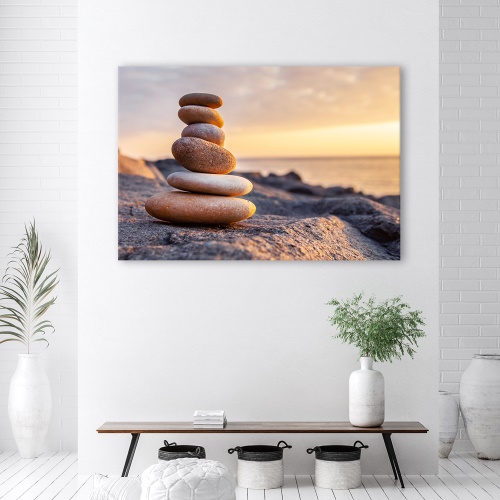 Obraz na plátně, Kameny na pláži Zen