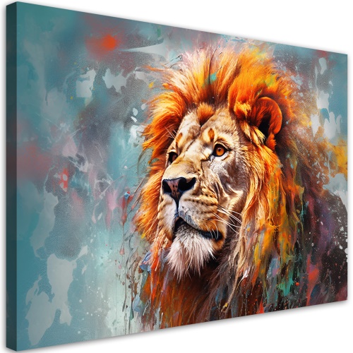 Obraz na plátně, Zvířecí lev Abstrakce