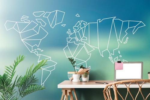 Samolepící tapeta stylizovaná mapa světa