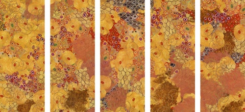 5-dílný obraz abstrakce ve stylu G. Klimta