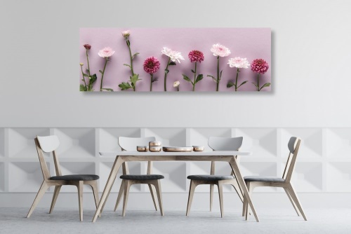 Obraz kompozice růžových chryzantém