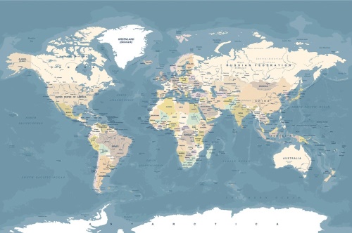 Samolepící tapeta stylová vintage mapa světa