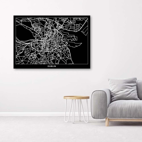 Obraz na plátně Mapa města Dublin