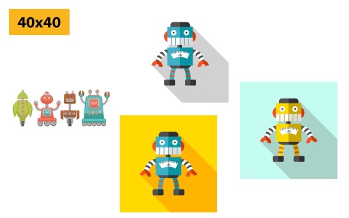Set obrazů pro dětské milovníky robotů