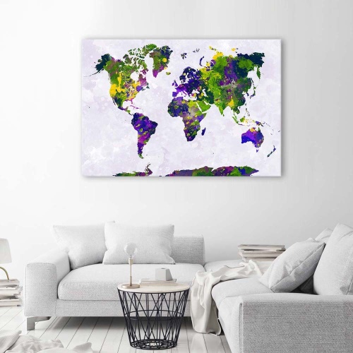 Obraz na plátně Malovaná mapa světa Office