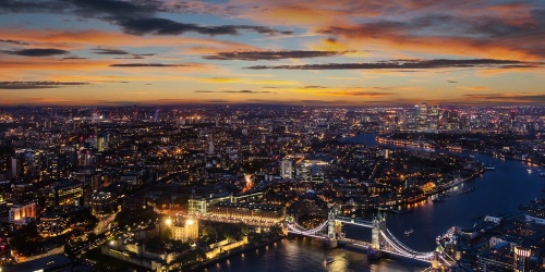 Obraz letecký pohled na Tower Bridge