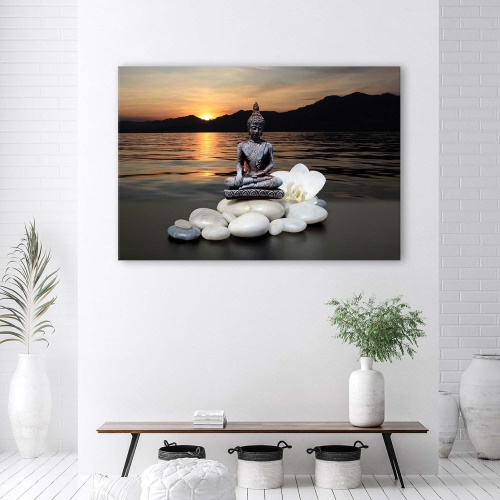 Obraz na plátně Buddha Zen Západ slunce