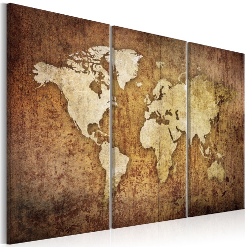 Obraz - World Map: Brown Texture