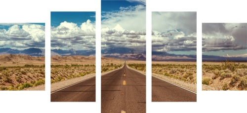 5-dílný obraz cesta v poušti