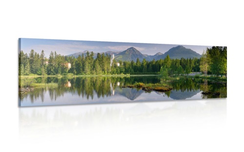 Obraz nádherné panorama hor u jezera