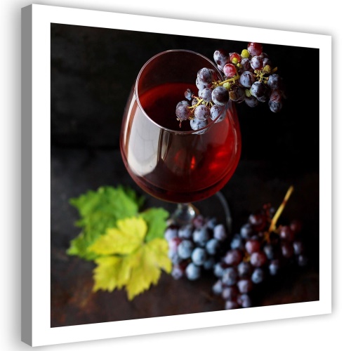 Obraz na plátně Hrozny Červené víno