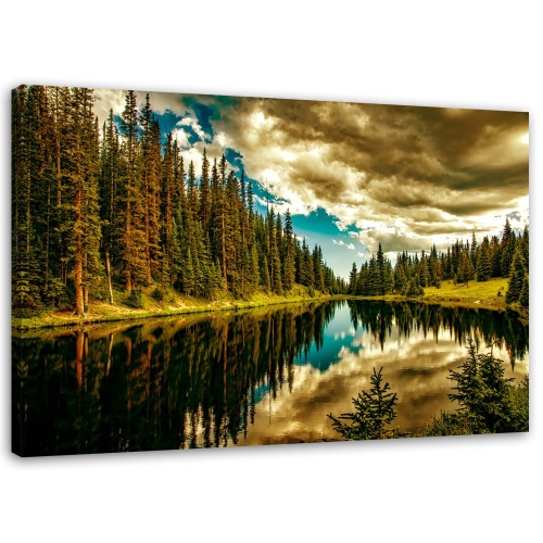 Obraz na plátně Příroda jezera Forest Mountain Lake