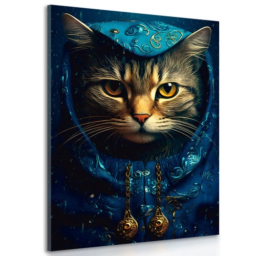 Obraz modro-zlatá kočka