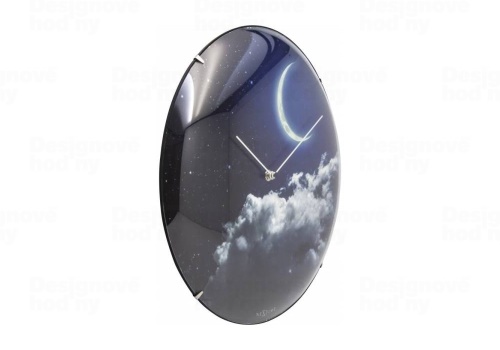 Designové nástěnné luminiscenční hodiny Nextime 3177 New Moon 35cm
