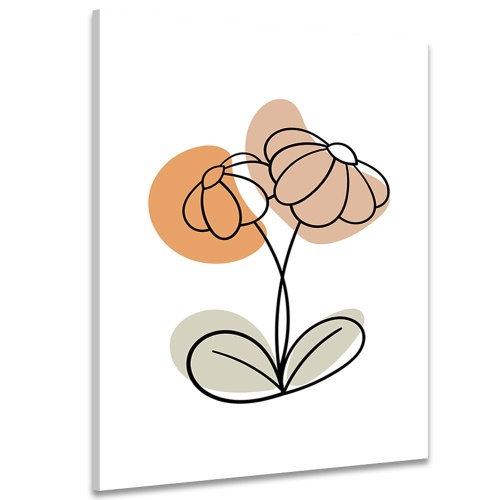 Obraz minimalistický květ na bílém pozadí No1
