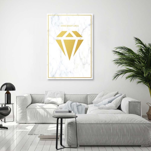 Obraz na plátně Diamantové mramorové zlato