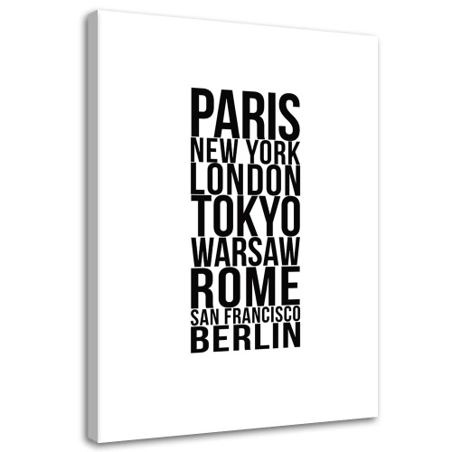 Obraz na plátně Nápis Paris London Tokyo