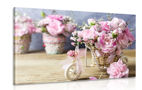 Obraz romantický růžový karafiát ve vintage nádechu