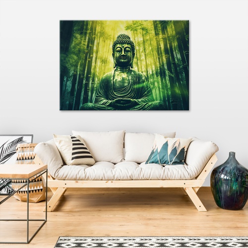 Obraz na plátně, buddha lesní příroda meditace