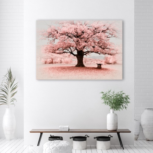 Obraz na plátně, Příroda abstrakce růžového stromu