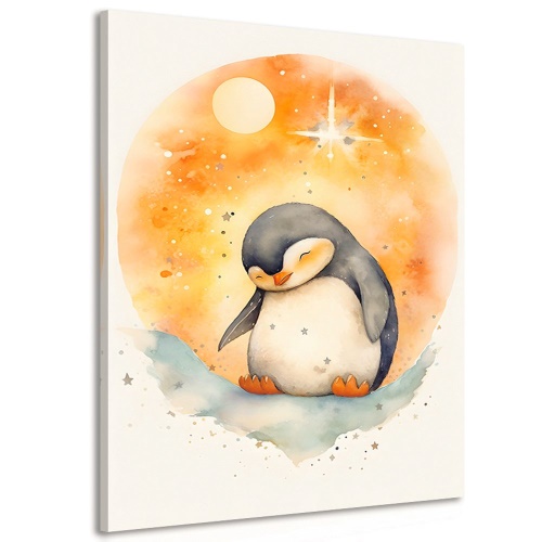 Obraz zasněný tučňáček