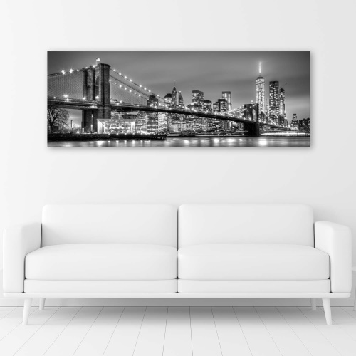 Obraz na plátně, New York Brooklynský most Panorama