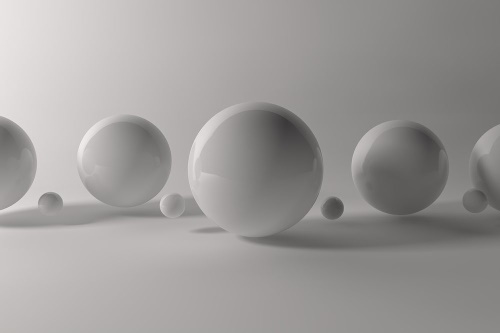 Tapeta abstraktní 3D šedé koule