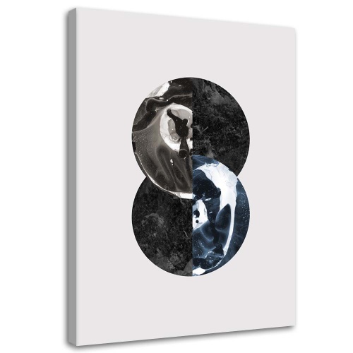 Obraz na plátně Abstraktní kruh černá a bílá