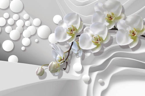 Samolepící tapeta orchidej na abstraktním pozadí