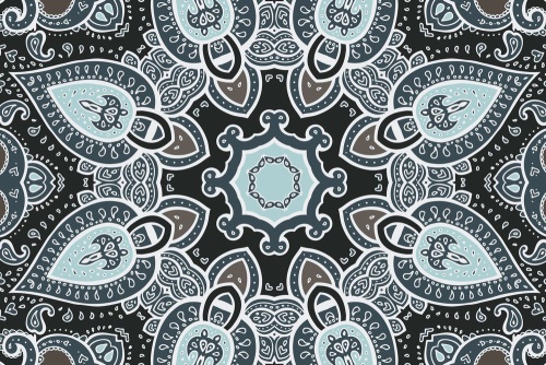 Obraz Mandala s indickým motivem v světlé modré