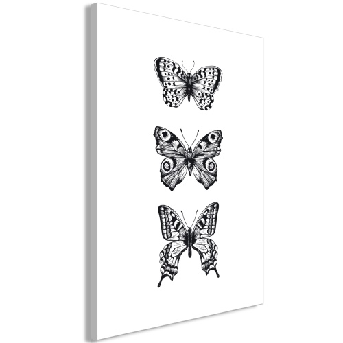 Obraz - Three Butterflies (1 Part) Vertical