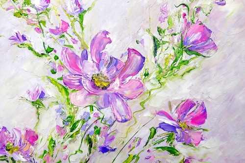 Samolepící tapeta malované letní květiny