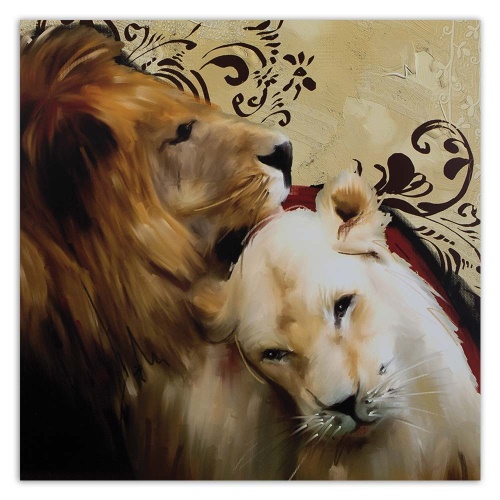 Obraz na plátně Lvi Zvířata Brown