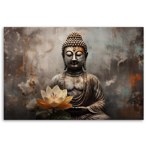 Obraz na plátně, lotosový květ buddha zen