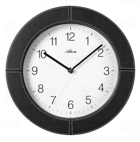 Designové kožené nástěnné hodiny AT4398