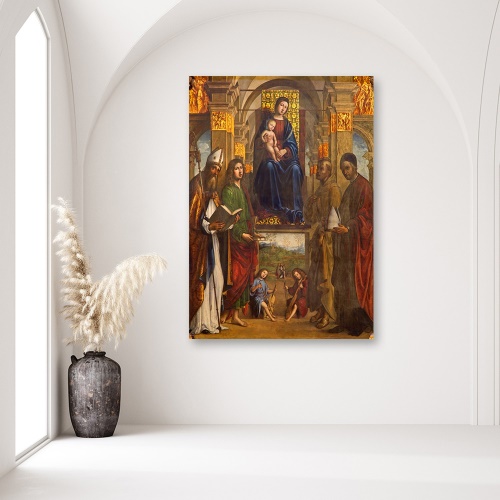 Obraz na plátně Boloňská madona a světci,