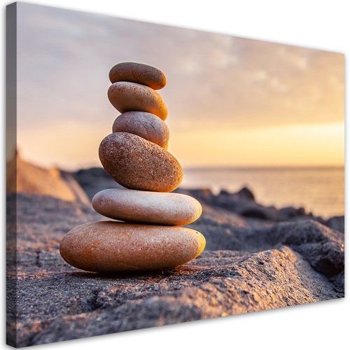 Obraz na plátně, Kameny na pláži Zen
